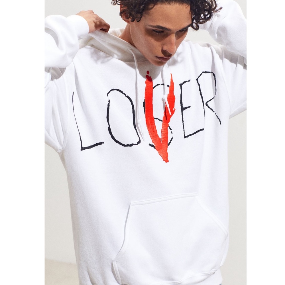 Lover Loser puff print hoodie sweatshirt